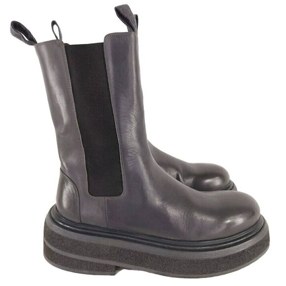 Marsell Zuccone Tronchetto Elast Chelsea Beatle Boots 37.5 7.5 Womens Lead Gray - Picture 5 of 14